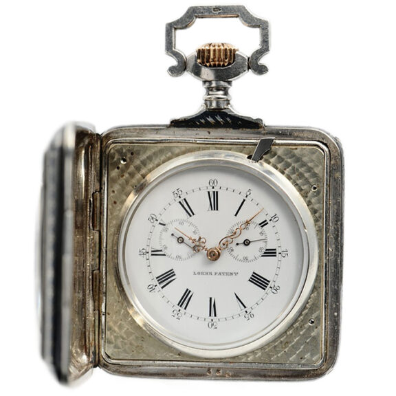 Austrian automatic winding square silver pocket watch Circa 1900 Austrian automatic winding square silver pocket watch Circa 1900