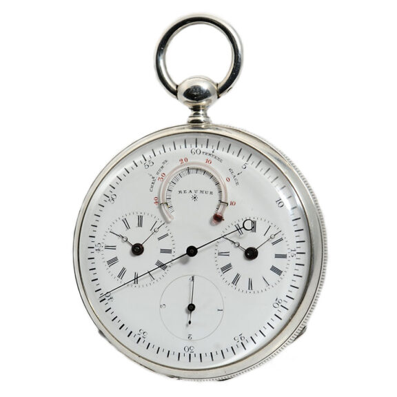 Swiss watch with two time zones and centre seconds Circa 1870 Swiss watch with two time zones and centre seconds Circa 1870