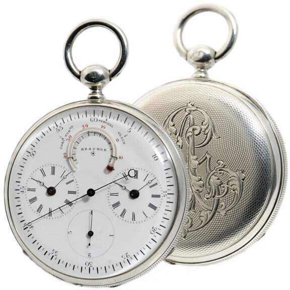 Swiss watch with two time zones and centre seconds Circa 1870