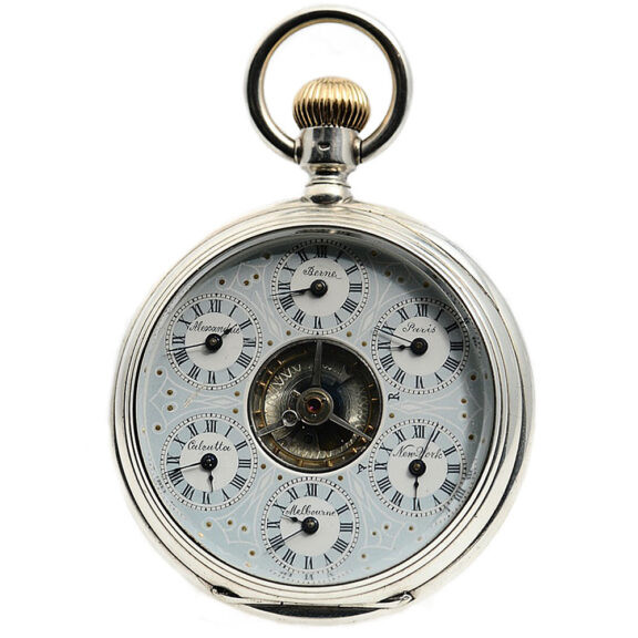 Extraordinary Swiss watch with world time indicator Circa 1886