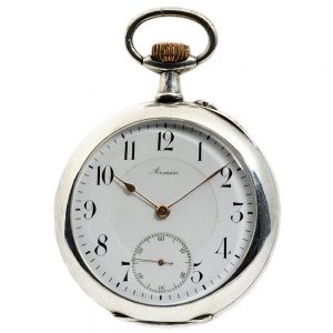 Rare Swiss pocket watch with minute tourbillon Circa 1910