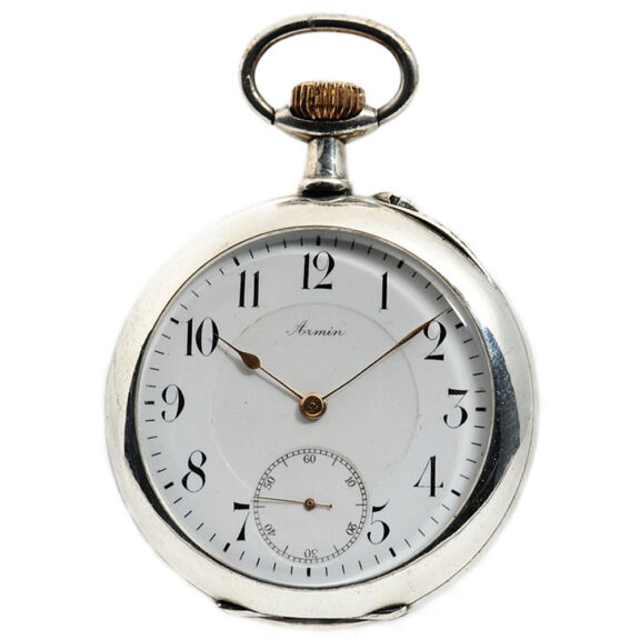 Rare Swiss pocket watch with minute tourbillon Circa 1910