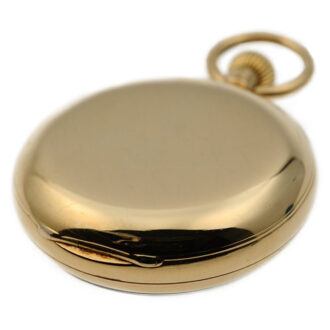 English gold watch with Bonniksen 52½ minute carrousel Circa 1907