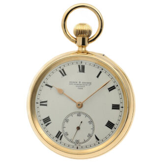 English gold watch with Bonniksen 52½ minute carrousel Circa 1907