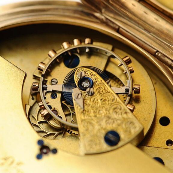 English gold watch with Bonniksen 52½ minute carrousel Circa 1907 English gold watch with Bonniksen 52½ minute carrousel Circa 1907