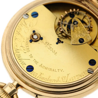 English gold watch with Bonniksen 52½ minute carrousel Circa 1907