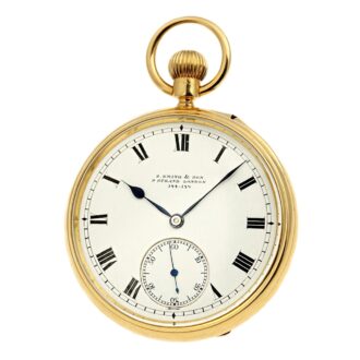 English 18 Carat gold pocket watch with lever escapement Circa 1910