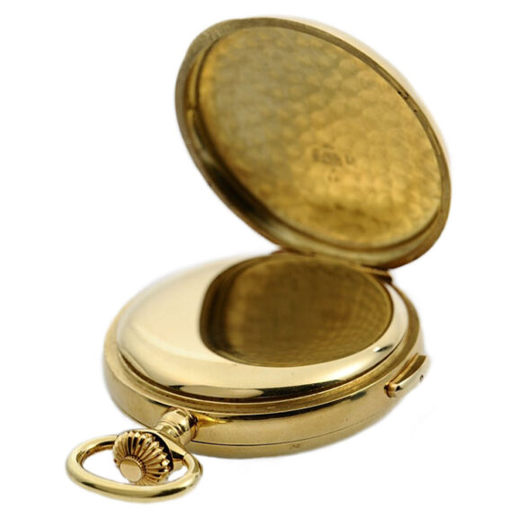 Swiss gold enamel quarter repeating pocket watch Circa 1980 Swiss gold enamel quarter repeating pocket watch Circa 1980