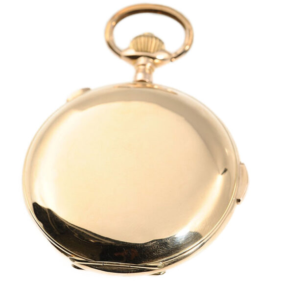 Swiss gold quarter repeating chronograph watch Circa 1900 Swiss gold quarter repeating chronograph watch Circa 1900