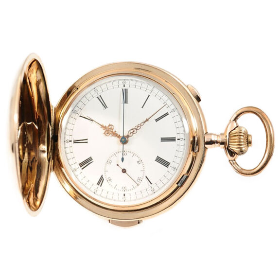 Swiss gold quarter repeating chronograph watch Circa 1900