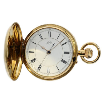 English heavy 18K gold hunting cased pocket watch Circa 1896