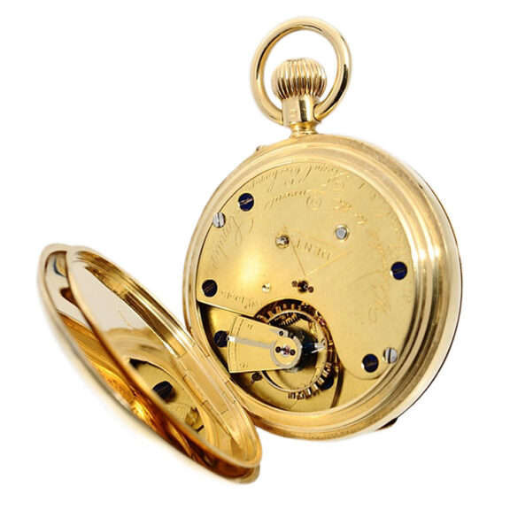 English heavy 18K gold hunting cased pocket watch Circa 1896 English heavy 18K gold hunting cased pocket watch Circa 1896