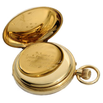 English heavy 18K gold hunting cased pocket watch Circa 1896