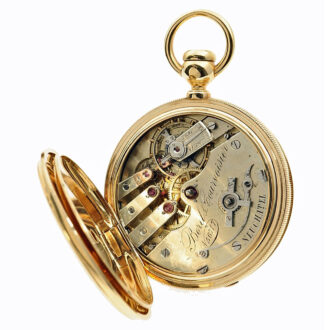 Swiss 18K gold hunting cased pocket watch Circa 1880