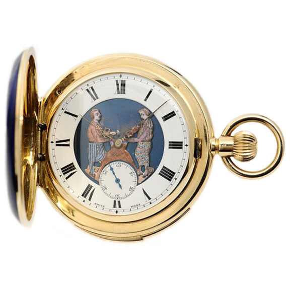 Swiss minute repeater with two jacquemarts Circa 1900 Swiss minute repeater with two jacquemarts Circa 1900
