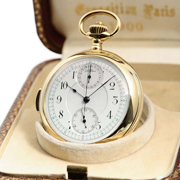 Swiss 18K gold minute repeating chronograph Circa 1900 Swiss 18K gold minute repeating chronograph Circa 1900