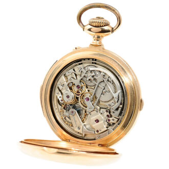 Heavy Swiss 18K rose gold complicated full hunter Circa 1895