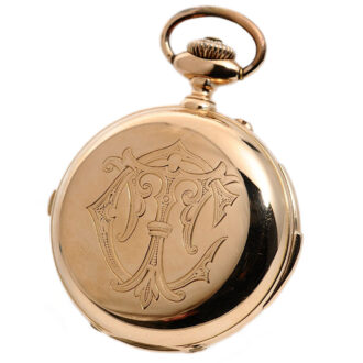 Heavy Swiss 18K rose gold complicated full hunter Circa 1895