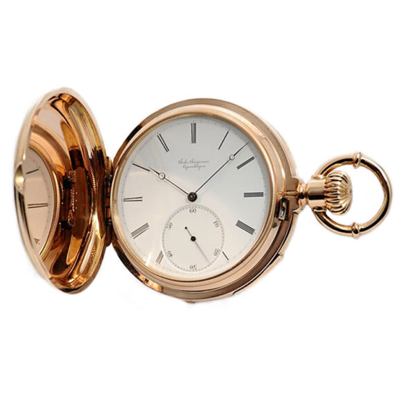 Heavy Danish minute repeating hunting cased pocket watch Circa 1878