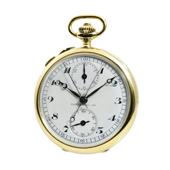 Danish gold open faced split-seconds chronograph Circa 1924 Danish gold open faced split-seconds chronograph Circa 1924
