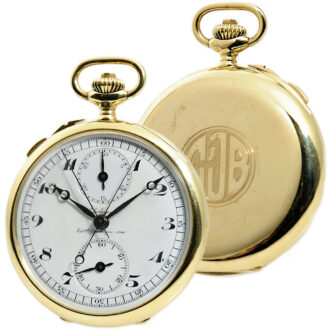 Danish gold open faced split-seconds chronograph Circa 1924