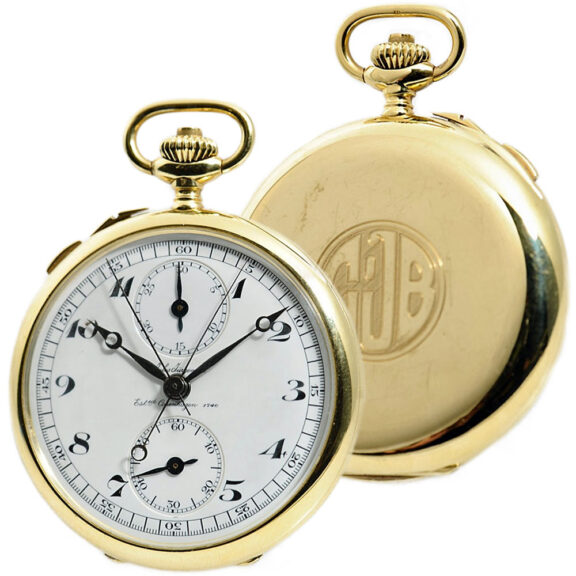 Danish gold open faced split-seconds chronograph Circa 1924