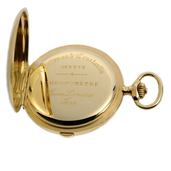 Fine Swiss 18K gold lever chronograph watch Circa 1920 Fine Swiss 18K gold lever chronograph watch Circa 1920