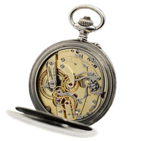 Swiss silver open faced lever chronograph watch Circa 1920 Swiss silver open faced lever chronograph watch Circa 1920