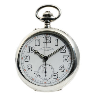 Swiss silver open faced lever chronograph watch Circa 1920