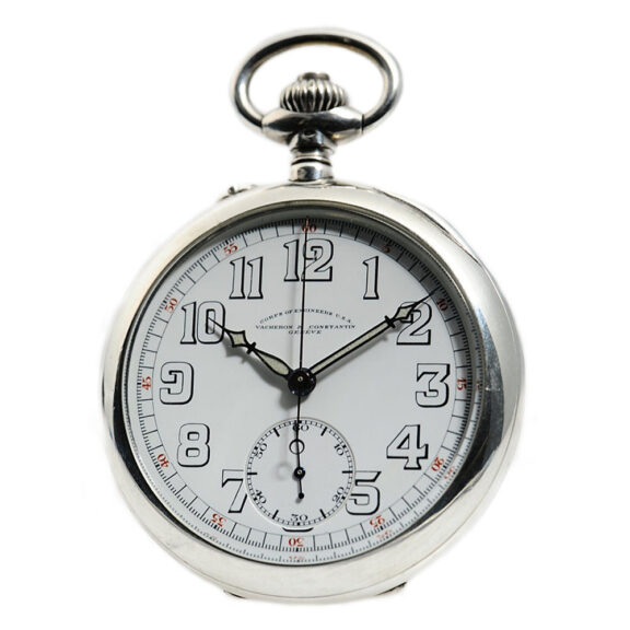 Swiss silver open faced lever chronograph watch Circa 1920