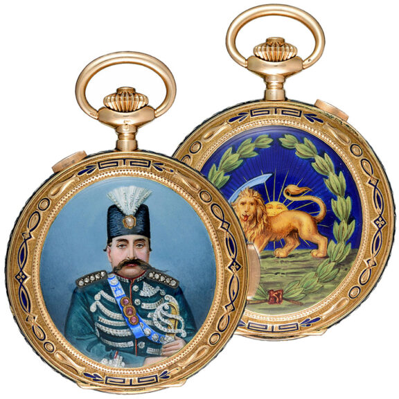 Swiss repeater with a portrait of the Shah of Persia Circa 1905