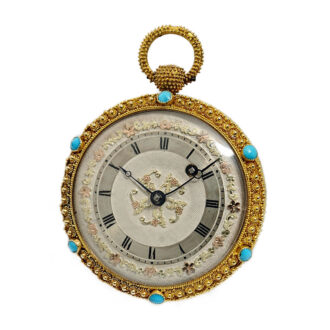 Swiss splendour gold enamel verge pocket watch Circa 1830