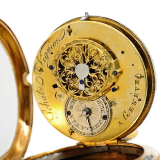 Swiss splendour gold enamel verge pocket watch Circa 1830