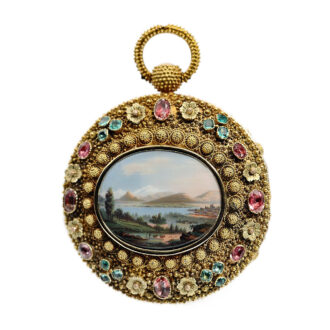 Swiss splendour gold enamel verge pocket watch Circa 1830