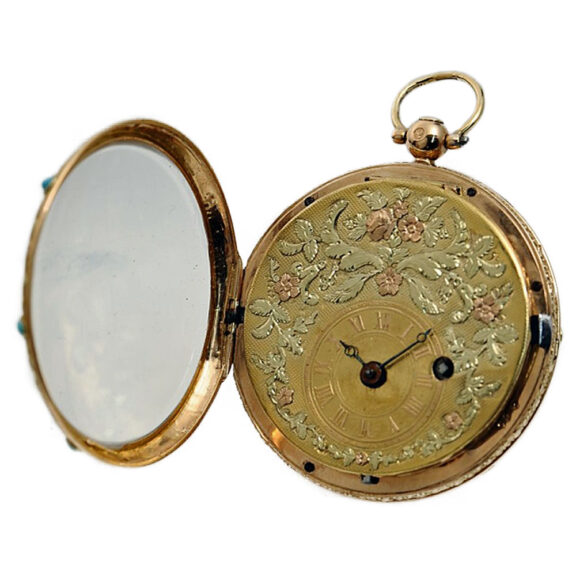 Swiss decorative 18K gold verge pocket watch Circa 1821 Swiss decorative 18K gold verge pocket watch Circa 1821
