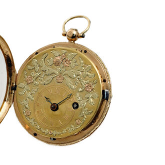 Swiss decorative 18K gold verge pocket watch Circa 1821