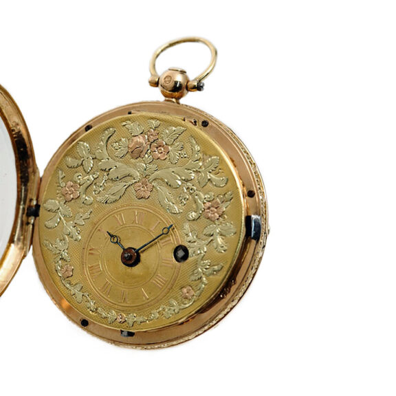 Swiss decorative 18K gold verge pocket watch Circa 1821 Swiss decorative 18K gold verge pocket watch Circa 1821