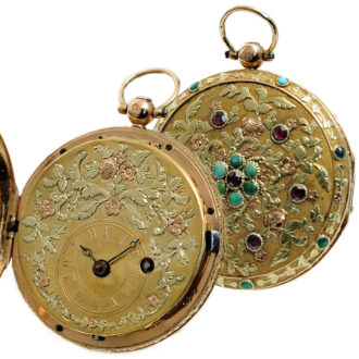 Swiss decorative 18K gold verge pocket watch Circa 1821