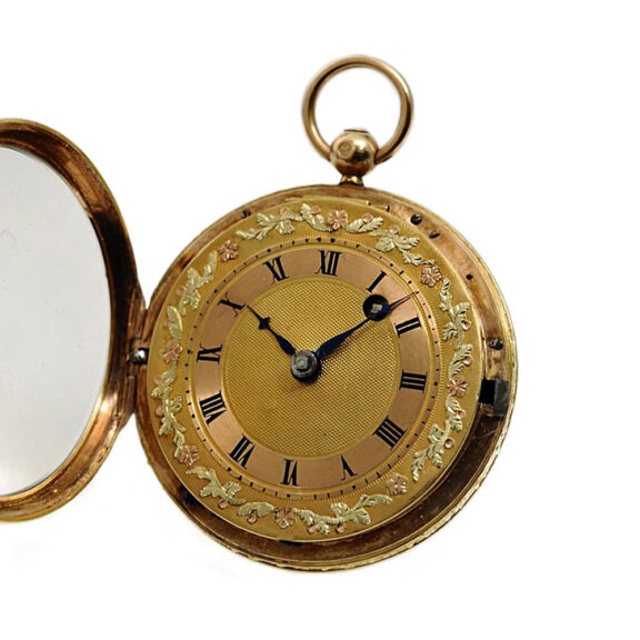 Swiss decorative 18K gold verge pocket watch Circa 1821 Swiss decorative 18K gold verge pocket watch Circa 1821