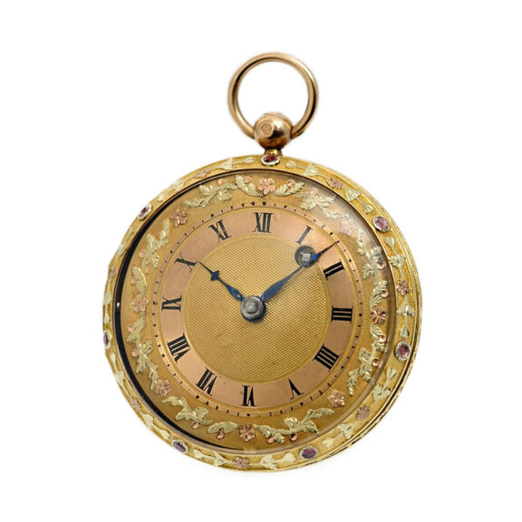 Swiss decorative 18K gold verge pocket watch Circa 1821 Swiss decorative 18K gold verge pocket watch Circa 1821