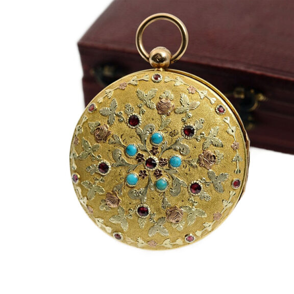 Swiss decorative 18K gold verge pocket watch Circa 1821 Swiss decorative 18K gold verge pocket watch Circa 1821