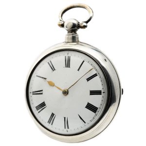 Rare American silver pair cased verge pocket watch Circa 1790