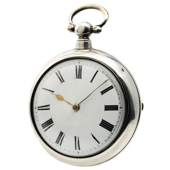 Rare American silver pair cased verge pocket watch Circa 1790