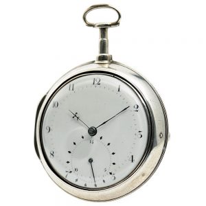 English silver pocket watch with rack lever escapement Circa 1795