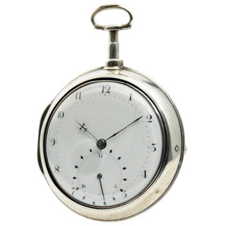 English silver pocket watch with rack lever escapement Circa 1795
