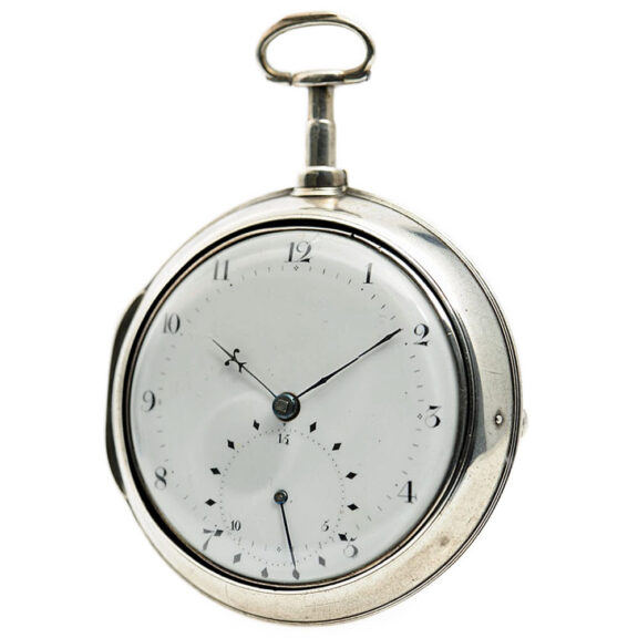 English silver pocket watch with rack lever escapement Circa 1795