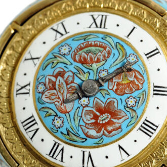 French one-handed miniature gold enamel watch Circa 1600