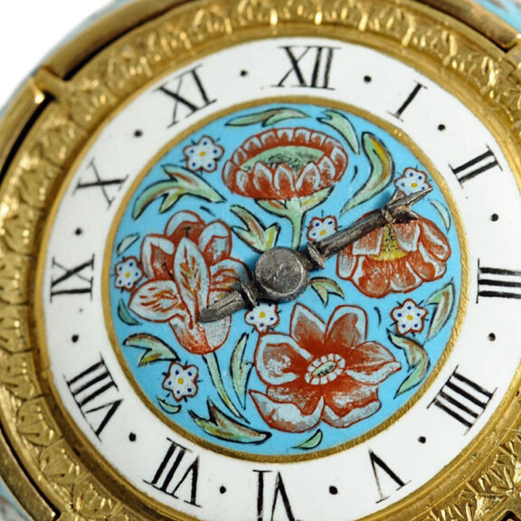 French one-handed miniature gold enamel watch Circa 1600 French one-handed miniature gold enamel watch Circa 1600