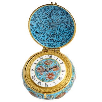 French one-handed miniature gold enamel watch Circa 1600