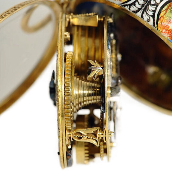 English gold and enamel verge pocket watch Circa 1665 English gold and enamel verge pocket watch Circa 1665